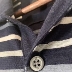 Banana Republic Short-Sleeve Polo Blue Striped